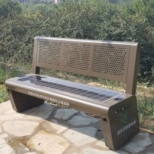 Модерен дизайн Публичен телефон за зареждане Smart Solar Metal Patio Пейка за сядане