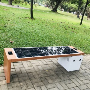 2019 Модерен дизайн интелигентни слънчеви мебели на открито Градинска пейка за гръб