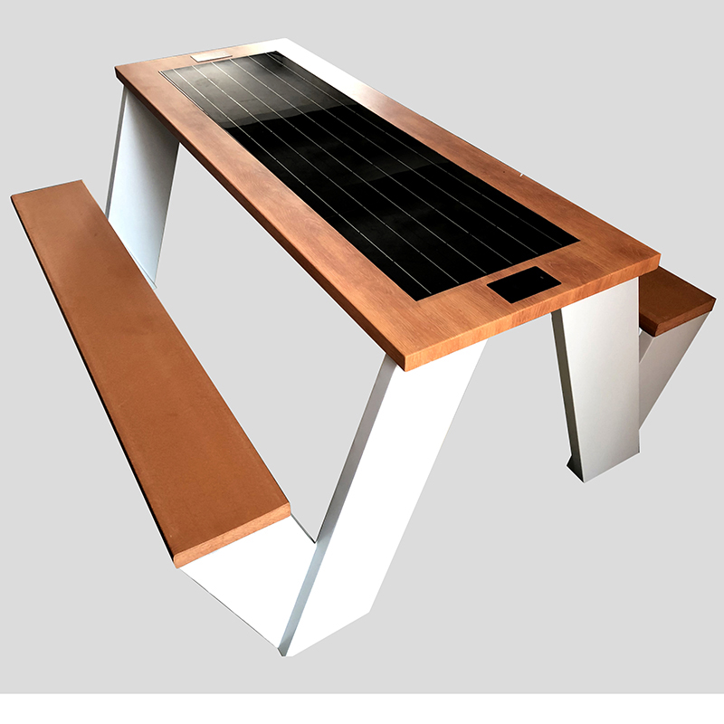 Слънчева телефонна такса за зареждане и безплатен WiFi интелигентна дървена маса за пикник