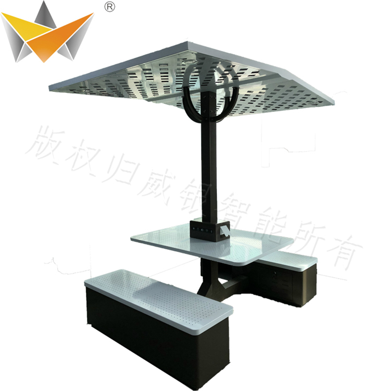 Висококачествен уникален дизайн Urban Street интелигентно обзавеждане на слънчева маса на пейка